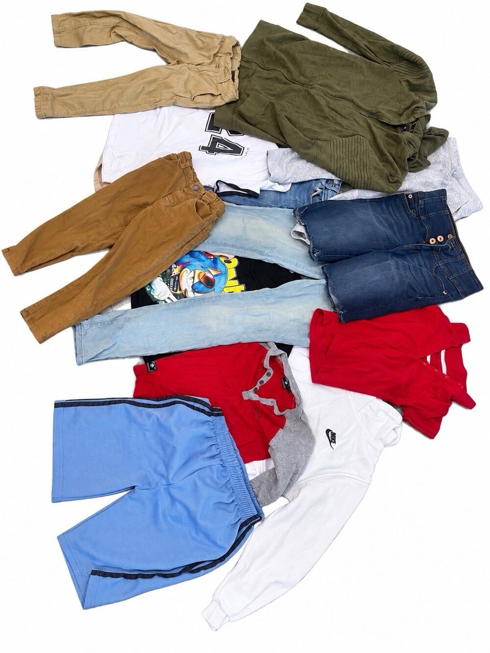 Bulk Lot Boys Youth Clothing Mixed Sizes Shirts Pants Jeans Hoodies 12+ Lbs